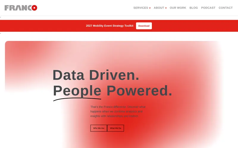 Franco homepage: Data Driven. People Powered.
