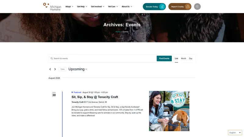 Michigan Humane events listing